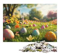1000 Piece Easter Eggs in A Spring Meadow Puzzles For Adults Paper Puzzles Brain Teaser Puzzles For Children 38x26cm/1000pcs