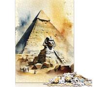 1000 Piece Egyptian Pyramids in Water Jigsaw Puzzle for Adult Teenagers Wood Puzzles for Adults Home Decoration Puzzle Toys 1000pcs (75x50cm)