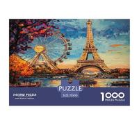 1000 Piece Eiffel Tower Jigsaw Puzzles for Adults Gifts Fun Challenging Home DecoRation The Iron Lady Brainteasing Jigsaw Puzzle for Adults And Kids 70x50cm/1000pcs