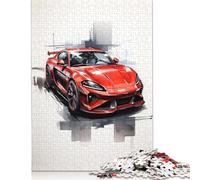 1000 Piece Electrifying Red Car Jigsaw Puzzlesfor Adults Teenagers Wooden Puzzle Jigsaws for Adults Educational Game Challenge Toy 1000pcs (75x50cm)