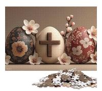 1000 Piece Elegant Easter Eggs with Floral Accents Puzzles for Adults & Paper Puzzles Educational Puzzle Family Game 38x26cm/1000pcs