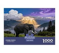 1000 Piece Elephant Jigsaw Puzzle for Adults & Kids - Challenging Game, Alpine Meadow Jigsaws, Home Decoration Gifts 70x50cm/1000pcs