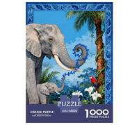 1000 Piece Elephant Jigsaw Puzzle for Adults Kids - Family Fun, Educational Toys, Jungle Elephant Baby Puzzles, Decoration Birthday Gifts 38x26cm/1000pcs