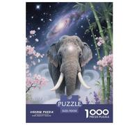 1000 Piece Elephant Jigsaw Puzzles for Adults Kids Challenge Toy Family Fun Game Decoration Elephant Plants Nebula Puzzles Birthday Gifts 70x50cm/1000pcs
