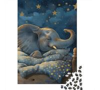 1000 Piece Elephant Sleeping Square Puzzle for Adults, Paper Puzzles Puzzle Hands-on Game 38x26cm/1000pcs