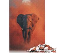 1000 Piece Elephant Under The Moon in Orange Haze Puzzles for Adults Wooden Puzzles Educational Games For Kids 1000pcs (75x50cm)