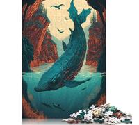 1000 Piece Enchanted Kingdom Whale Creative Square Jigsaw Puzzles for Adults & Paper Puzzles Stress Relief Puzzle Games And Unique 38x26cm/1000pcs