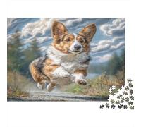 1000 Piece Energetic Corgi Dog Paper Jigsaw Puzzle for Adults Brain Challenge Stress Relief Home Decor Premium paper Puzzle Game 38x26cm/1000pcs