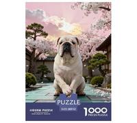 1000 Piece English Bulldog Jigsaw Puzzle for Adults - Challenging Brain Teaser, Courtyard Jigsaws, Home Decoration Gifts 52x38cm/1000pcs