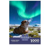 1000 Piece English Bulldog Jigsaw Puzzle for Adults - Family Game Night & Educational Fun, Aurora Tundra Puzzle, Decoration Birthday Gifts 70x50cm/1000pcs