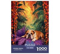 1000 Piece English Bulldog Jigsaw Puzzle for Adults - Family Game Night & Educational Fun, Ferns Jigsaws, Decoration Birthday Gifts 38x26cm/1000pcs