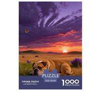 1000 Piece English Bulldog Jigsaw Puzzle for Adults - Family Game Night & Educational Fun, Sunrise Meadow Jigsaws, Decoration Unique Gift 70x50cm/1000pcs