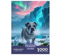 1000 Piece English Bulldog Jigsaw Puzzle for Adults Kids - Family Fun, Educational Toys, Icy Lake Morning Mist Puzzle, Decoration Gifts 38x26cm/1000pcs