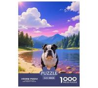 1000 Piece English Bulldog Jigsaw Puzzle for Adults Kids - Family Fun, Educational Toys, Mountains Lakes Jigsaws, Decoration Unique Gift 38x26cm/1000pcs