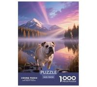 1000 Piece English Bulldog Jigsaw Puzzle for Adults Kids - Family Fun, Educational Toys, Snowy Mountain Lake Jigsaws, Decoration Unique Gift 70x50cm/1000pcs