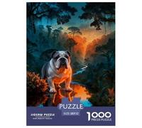 1000 Piece English Bulldog Jigsaw Puzzles for Adults - Family Fun, Family Game, Tropical Rainforest Puzzles, Decoration Gifts 52x38cm/1000pcs