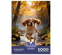 1000 Piece English Cocker Spaniel Jigsaw Puzzle for Adults - A Mindful Challenge, Family Game, Forest Stream Puzzles, Decoration Unique Gift 52x38cm/1000pcs