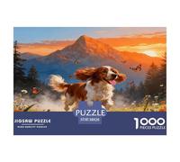 1000 Piece English Cocker Spaniel Jigsaw Puzzle for Adults & Kids - Challenging Game, Mountain Flower Puzzles, Decoration Birthday Gifts 38x26cm/1000pcs