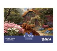 1000 Piece English Cocker Spaniel Jigsaw Puzzle for Adults & Kids - Family Fun, Family Game, Woods Cottage Puzzle, Decoration Birthday Gifts 70x50cm/1000pcs