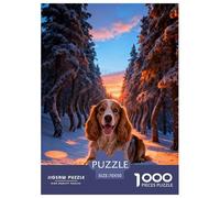 1000 Piece English Cocker Spaniel Jigsaw Puzzle for Adults & Kids - Family Fun, Family Happy Game, Snow-Covered Woods Puzzles, Decoration Gifts 70x50cm/1000pcs