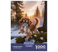 1000 Piece English Cocker Spaniel Jigsaw Puzzle for Adults Kids - Family Game Night & Educational Fun, Snowy Moss Puzzles, Home Decoration Gifts 52x38cm/1000pcs