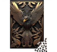 1000 Piece Epic Golden Phoenix Jigsaw Puzzle for Adult Teenagers Wood Jigsaw Puzzles Educational Game Challenge Toy Birthday Gifts 1000pcs (75x50cm)