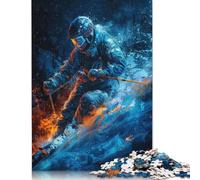 1000 Piece Epic Skiing Digital Art Jigsaw Puzzles for Adults Teenagers Wood Puzzles Wooden Puzzles Jigsaw Puzzles for Adult 1000pcs (75x50cm)