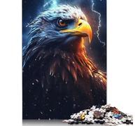 1000 Piece Epic Stormy Eagle Square Puzzles for Adults, Wooden Puzzles Family Entertainment Toys 1000pcs (75x50cm)