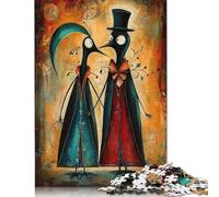 1000 Piece Eternal Embrace Steampunk Penguin Lovers Creative Square Jigsaw Puzzles for Adults & Wooden Puzzles Stress Relief Puzzle Games And Unique 1000pcs (75x50cm)