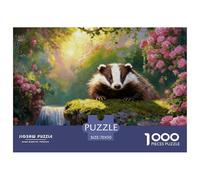 1000 Piece European Badger Jigsaw Puzzle for Adults Kids - Family-Friendly Brain Teaser, Jungle Roses Puzzles, Decoration Gifts 70x50cm/1000pcs