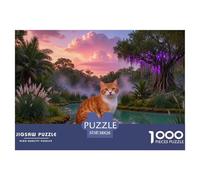 1000 Piece European Shorthair Jigsaw Puzzle for Adults - Family-Friendly Brain Game, Jungle Lakeside Puzzles, Home Decoration Birthday Gifts 38x26cm/1000pcs