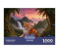 1000 Piece European Shorthair Jigsaw Puzzle for Adults - Family-Friendly Brain Game, Jungle Mountains Puzzles, Decoration Unique Gift 52x38cm/1000pcs
