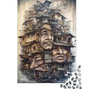 1000 Piece Faces Of The City Square Puzzle for Adults, Paper Puzzles Puzzle Hands-on Game 38x26cm/1000pcs