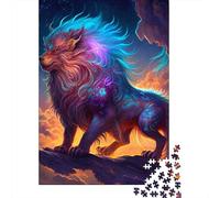 1000 Piece Fantasy Lion Jigsaw Puzzle for Adult Teenagers Wooden Puzzle Christmas Eve Gifts 1000pcs (38x26cm)