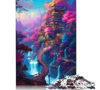 1000 Piece Fantasy Village 14 Jigsaw Puzzles, for Adults & Wooden Puzzles Educational Games For Kids 1000pcs (75x50cm)