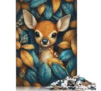 1000 Piece Fawn In Autumn Leaves Jigsaw Puzzles for Adults Puzzle Jigsaws for Adults& Teenagers Age 12 Years Up 1000pcs (75x50cm) <