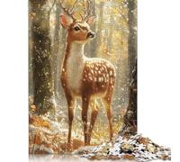 1000 Piece Fawn in Winter Forest Jigsaw Puzzles for Adult Teenagers Paper Puzzles Sustainable Puzzle for Adults | Games 1000pcs (75x50cm)