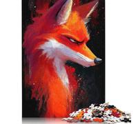 1000 Piece Fiery Fox Portrait Jigsaw Puzzles for Adults Teenagers Wood Puzzle Jigsaws for Adults Secret Santa Gifts 1000pcs (75x50cm)