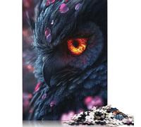 1000 Piece Fiery Owl Close-Up Square Jigsaw Puzzles for Adults & Wooden Puzzles Learning Educational Toys Family Games 1000pcs (75x50cm)