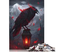 1000 Piece Fiery Raven on A Lamp Post Jigsaw Puzzles for Adult Teenagers Paper Puzzles Sustainable Puzzle for Adults | Games 1000pcs (75x50cm)