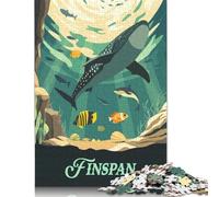 1000 Piece Finspan Board Game Inspired Illustration Creative Square Jigsaw Puzzles for Adults And Wooden Puzzles Educational Game for Adult 1000pcs (75x50cm)