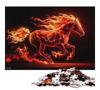 1000 Piece Fire Horse Animal Square Puzzles for Adults, Paper Puzzles Family Entertainment Toys 38x26cm/1000pcs