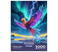 1000 Piece Fire Phoenix Jigsaw Puzzle for Adults - Family-Friendly Brain Teaser, Glacier Aurora Puzzles, Decoration Unique Gift 38x26cm/1000pcs