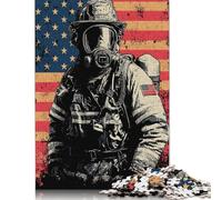 1000 Piece Firefighter Valor Square Puzzle for Adults, Wooden Puzzles Puzzle Hands-on Game 1000pcs (75x50cm)