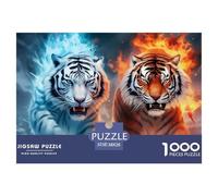 1000 Piece Flames And Ice Jigsaw Puzzles Flames And Ice Challenge High Difficulty for Adults Home Decorations Educational Game Age 12+ for Adults 38x26cm/1000pcs