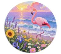 1000 Piece Flamingo Jigsaw Puzzle for Adults - Family-Friendly Brain Teaser, Seaside Flowers Puzzles, Home Decoration Birthday Gifts 1000pcs (67.5x67.5cm)
