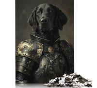 1000 Piece Flat-coated Retriever Knight Jigsaw Puzzle for Adult Teenagers Wooden Puzzles for Adults Puzzles Home Educational Games DIY Toys 1000pcs (75x50cm)
