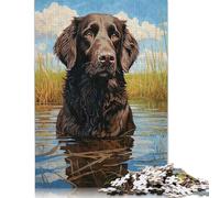 1000 Piece FlatCoated Retriever Water Jigsaw Puzzles for Adult Teenagers Paper Puzzles Sustainable Puzzle for Adults | Games 1000pcs (75x50cm)