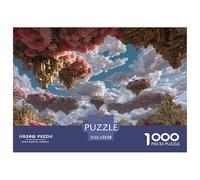 1000 Piece Floating Flower City Jigsaw Puzzles Great Gift for Adults Challenging Games Home Decoration Gilded Skies Falling Jigsaw Puzzle for Women Men Adult 52x38cm/1000pcs