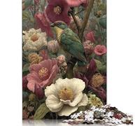 1000 Piece Floral Bird Paradise Square Puzzles for Adults & Wooden Puzzles Educational Game 1000pcs (75x50cm)